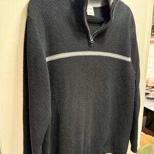 Vintage Old Navy Men's Dark Gray Zip-Up Sweater